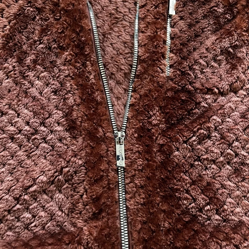 NWOT Calvin Klein Plush Zip-Up Vest - Picture 3 of 13